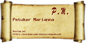 Petuker Marianna névjegykártya